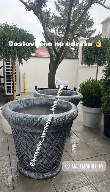 Betonske žardinjere „Blue Stone” – dekorativne saksije velikog formata