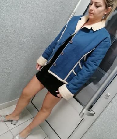 M, Faux fur, color - Light blue