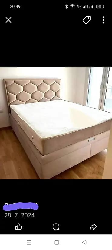 Tapacirani kreveti sa boks (boxspring) "HEXAGON MEMORY PENA bazom i