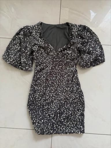 Color - Grey, Cocktail, Short sleeves