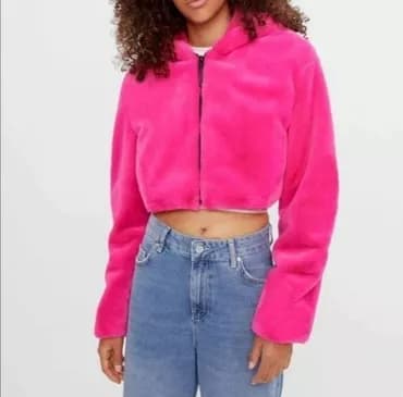 S, Faux fur, color - Pink