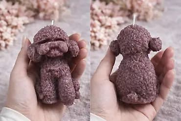 Dekorativna sveća u obliku pudle - Ručno izlivena sveća sa detaljnom