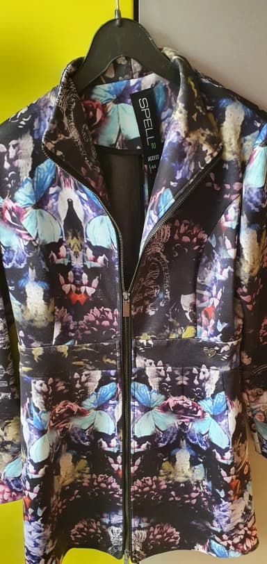 S, New, Without lining, Floral, color - Black