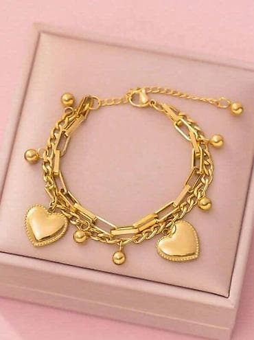 💫Dvoslojna ženska narukvica sa privescima srca Narukvica sa na lalafo.rs — 1 💫Dvoslojna ženska narukvica sa privescima srca Narukvica sa — 1