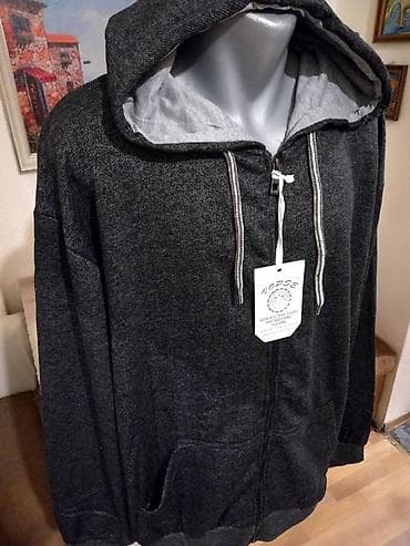 Novi muski pamucni duks sa kapuljacom Vopse u velikom broju 4XL Crni na lalafo.rs — 3 Novi muski pamucni duks sa kapuljacom Vopse u velikom broju 4XL Crni — 3