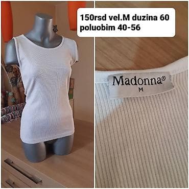 Beli ženski rebrasti top bez rukava – Madonna, veličina M. - Boja na lalafo.rs — 1 Beli ženski rebrasti top bez rukava – Madonna, veličina M. - Boja — 1