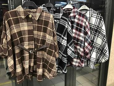 Ženske karo pončo košulje sa kaišem - Model: pončo/kapica kroj sa at lalafo.rs — 3 Ženske karo pončo košulje sa kaišem - Model: pončo/kapica kroj sa — 3