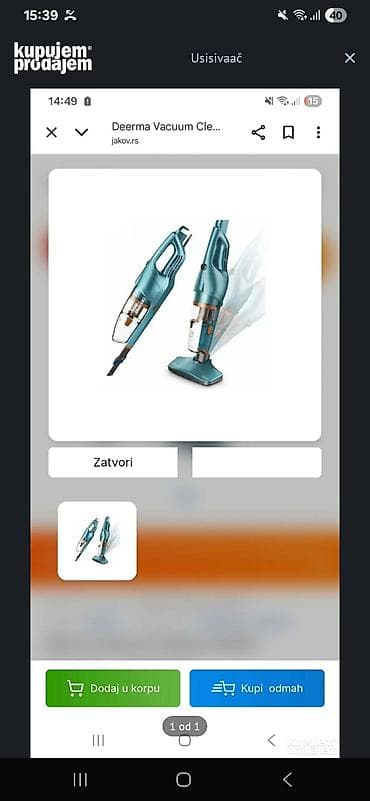 Stick Vacuum Cleaners: Deerma Vacuum Cleaner – multifunkcionalni usisivač 2‑u‑1 - Ručni i at lalafo.rs — 2 Stick Vacuum Cleaners: Deerma Vacuum Cleaner – multifunkcionalni usisivač 2‑u‑1 - Ručni i — 2