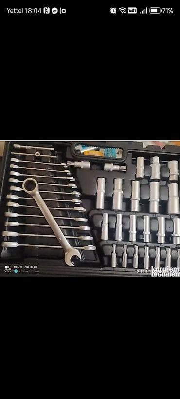 kom sa etiketom: Komplet alata u koferu – kombinovani 1/4", 3/8" i 1/2" pogon Sadržaj at lalafo.rs — 6 kom sa etiketom: Komplet alata u koferu – kombinovani 1/4", 3/8" i 1/2" pogon Sadržaj — 6