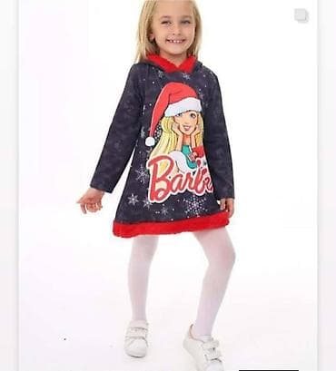 Dečija haljina/tunika sa kapuljačom – Barbie, novogodišnji motiv - na lalafo.rs — 5 Dečija haljina/tunika sa kapuljačom – Barbie, novogodišnji motiv - — 5