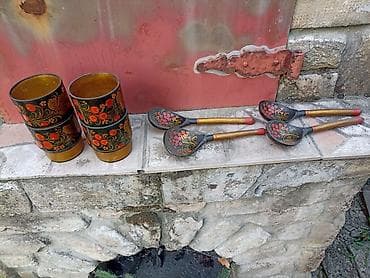 Drvene čaše sa kašika a sa slikeukras iz Rusijeukrasni dekor, cena na lalafo.rs — 2 Drvene čaše sa kašika a sa slikeukras iz Rusijeukrasni dekor, cena — 2