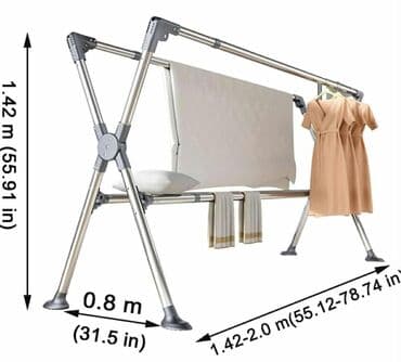 Stalak za sušenje veša sa teleskopskim šipkama. Stalak je dugačak 200 na lalafo.rs Stalak za sušenje veša sa teleskopskim šipkama. Stalak je dugačak 200