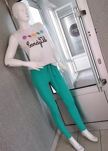 Helanke u tirkiznoj boji sa vezivanjem u struku. Izrađene su od na lalafo.rs — 3 Helanke u tirkiznoj boji sa vezivanjem u struku. Izrađene su od — 3