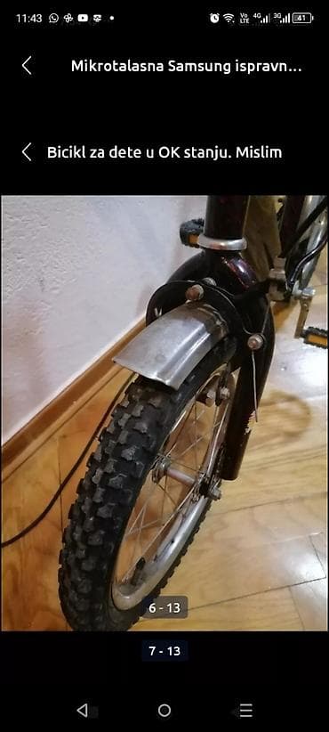 Bicikl za dete mozda do 9 g.
ispravno
Mirjevo na lalafo.rs — 6 Bicikl za dete mozda do 9 g.
ispravno
Mirjevo — 6