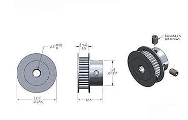 Aluminijumska remenica za zupčasti kaiš GT2 - Tip: GT2 remenica za na lalafo.rs Aluminijumska remenica za zupčasti kaiš GT2 - Tip: GT2 remenica za