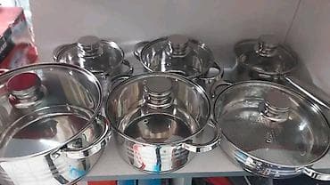 Set inox posuđa – komplet od 6 šerpi/lonaca sa poklopcima - na lalafo.rs Set inox posuđa – komplet od 6 šerpi/lonaca sa poklopcima -