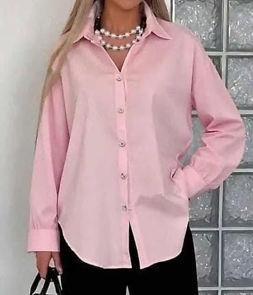 Ženska košulja dugih rukava, klasičnog kroja sa kragnom i kopčanjem na na lalafo.rs Ženska košulja dugih rukava, klasičnog kroja sa kragnom i kopčanjem na