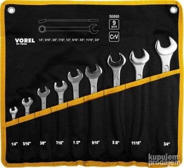Setovi ručnog alata: Ključevi okasto-viljuškasti (1/4"-3/4", 9 kom) 🔧 Set na lalafo.rs Setovi ručnog alata: Ključevi okasto-viljuškasti (1/4"-3/4", 9 kom) 🔧 Set