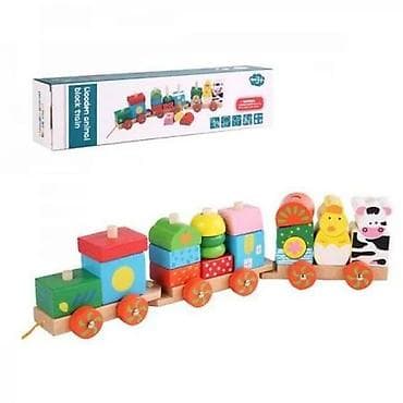 Drveni voz sa kockama i životinjama - Edukativna drvena igračka na lalafo.rs Drveni voz sa kockama i životinjama - Edukativna drvena igračka