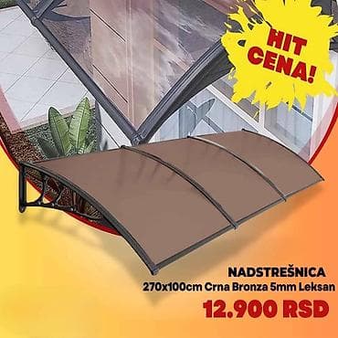 stalaze i police: Nadstrešnica za ulaz/terasu - Dimenzije: 270 x 100 cm - Materijal at lalafo.rs — 1 stalaze i police: Nadstrešnica za ulaz/terasu - Dimenzije: 270 x 100 cm - Materijal — 1