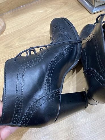 Ženske kožne čizme sa pertlama i blok petom. - Materijal: prirodna na lalafo.rs — 4 Ženske kožne čizme sa pertlama i blok petom. - Materijal: prirodna — 4