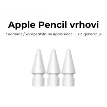 Vrhovi za Apple Pencil 1. i 2. generacije. Komplet sadrži 3 vrha, bele na lalafo.rs Vrhovi za Apple Pencil 1. i 2. generacije. Komplet sadrži 3 vrha, bele
