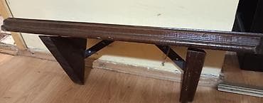 Drvena zidna polica sa konzolama - Materijal: puno drvo, tamno.Hrast na lalafo.rs Drvena zidna polica sa konzolama - Materijal: puno drvo, tamno.Hrast