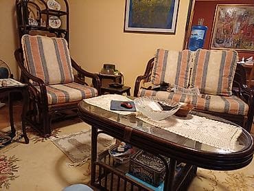 Ratan garnitura za dnevni boravak – sofa + 2 fotelje + klub sto - na lalafo.rs Ratan garnitura za dnevni boravak – sofa + 2 fotelje + klub sto -