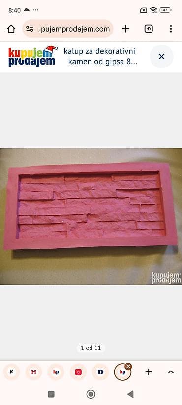 Kalup za dekorativni kamen od gipsa - Materijal kalupa: elastična na lalafo.rs Kalup za dekorativni kamen od gipsa - Materijal kalupa: elastična