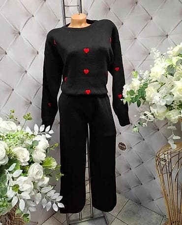 pantalone gina benotti: Dvodijelni ženski pleteni komplet – duks i pantalone širokih nogavica na lalafo.rs — 1 pantalone gina benotti: Dvodijelni ženski pleteni komplet – duks i pantalone širokih nogavica — 1