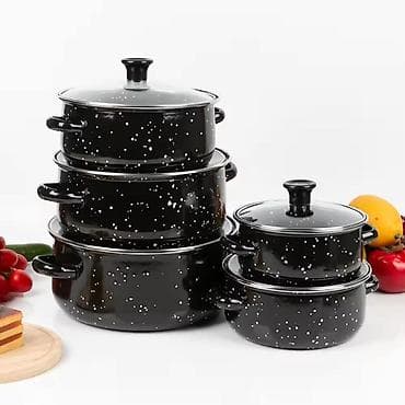SET 5 ŠERPI Elegantni SERPI crni emajl set – 5 delova ✨ Kuvanje sa na lalafo.rs — 5 SET 5 ŠERPI Elegantni SERPI crni emajl set – 5 delova ✨ Kuvanje sa — 5