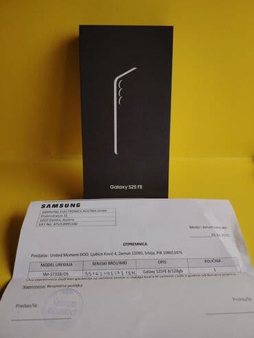 Phone parts: Samsung S25, 128 GB, color - Black, Guarantee, Fingerprint, Dual SIM cards at lalafo.rs — 1 Phone parts: Samsung S25, 128 GB, color - Black, Guarantee, Fingerprint, Dual SIM cards — 1