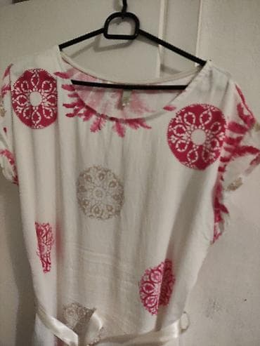 Letnja haljina sa tropskim printom - Boja: bela osnova sa intenzivno na lalafo.rs — 5 Letnja haljina sa tropskim printom - Boja: bela osnova sa intenzivno — 5