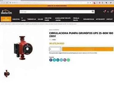 Pumpe za veš mašine: Cirkulaciona pumpa GRUNDFOS UPS 25-80 180, 230V - Model: UPS 25-80 na lalafo.rs — 7 Pumpe za veš mašine: Cirkulaciona pumpa GRUNDFOS UPS 25-80 180, 230V - Model: UPS 25-80 — 7