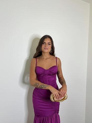 🔥Satenska midi haljina u Ljubicastoj boji 2900 din Uni velicina na lalafo.rs — 2 🔥Satenska midi haljina u Ljubicastoj boji 2900 din Uni velicina — 2