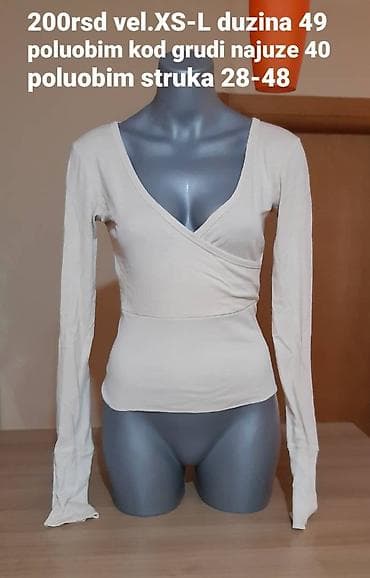 Kikiriki bež/bluza sa dugim rukavima i preklopom na dekolteu na lalafo.rs — 1 Kikiriki bež/bluza sa dugim rukavima i preklopom na dekolteu — 1