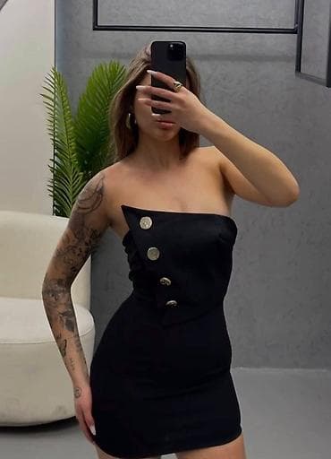 💫Ženska mini haljina bez bretela sa asimetričnim preklopom i na lalafo.rs 💫Ženska mini haljina bez bretela sa asimetričnim preklopom i