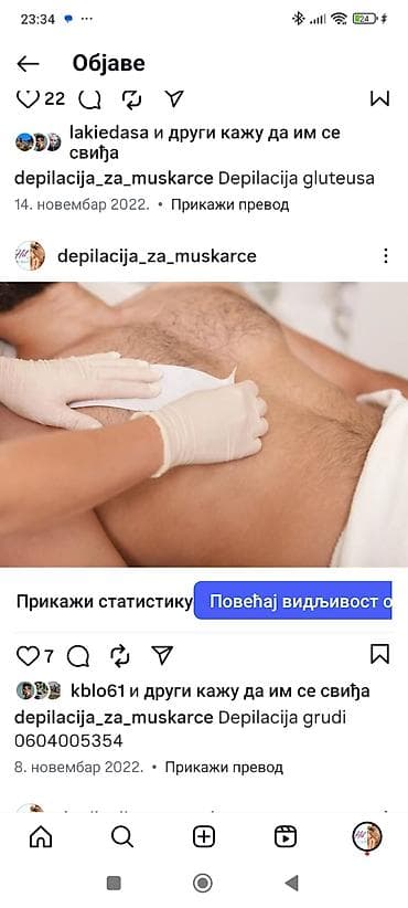 Depilacije celog tela za muškarce,u blizini Delta city-ja na lalafo.rs Depilacije celog tela za muškarce,u blizini Delta city-ja