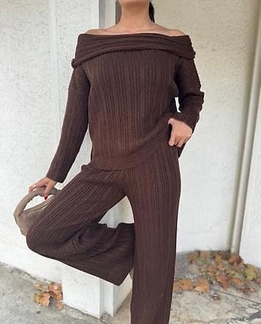pantalone gina benotti: Ženski komplet – pleteni duks +gs pantalone sa otkrivenim ramenima - na lalafo.rs — 2 pantalone gina benotti: Ženski komplet – pleteni duks +gs pantalone sa otkrivenim ramenima - — 2