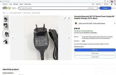Electronics: Panasonic punjač za brijače – model RE7‑27 - Originalni AC adapter za at lalafo.rs — 4 Electronics: Panasonic punjač za brijače – model RE7‑27 - Originalni AC adapter za — 4