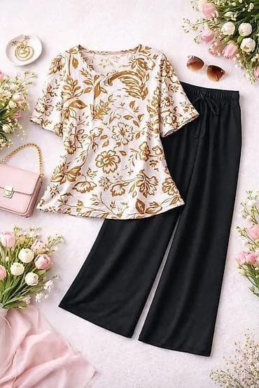 pantalone gina benotti: Ženski komplet – bluza i široke pantalone - Dvodijelni set sastavljen na lalafo.rs — 5 pantalone gina benotti: Ženski komplet – bluza i široke pantalone - Dvodijelni set sastavljen — 5