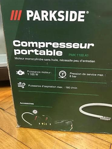 Kompresori za vazduh: PARKSIDE PMK 1100 A1 – prenosni kompresor - Električni prenosni na lalafo.rs — 9 Kompresori za vazduh: PARKSIDE PMK 1100 A1 – prenosni kompresor - Električni prenosni — 9