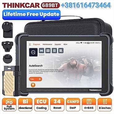 Transport: Thinkcar ThinkScan 689BT OBD2 Dijagnostički skener Puni sistem 34 at lalafo.rs — 1 Transport: Thinkcar ThinkScan 689BT OBD2 Dijagnostički skener Puni sistem 34 — 1