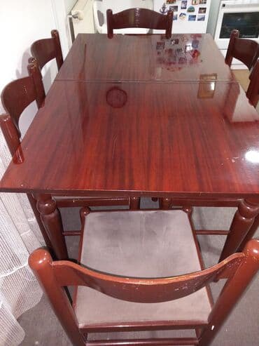 Trpezarijski set – drveni sto na razvlačenje + 6 stolica Na prodaju na lalafo.rs Trpezarijski set – drveni sto na razvlačenje + 6 stolica Na prodaju