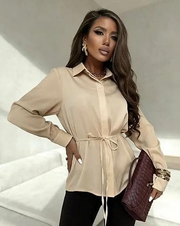 Elegantna ženska košulja sa pojasom - Model: klasična košulja sa na lalafo.rs — 5 Elegantna ženska košulja sa pojasom - Model: klasična košulja sa — 5