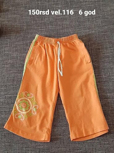 Dečije narandžaste tri-četvrt pantalone sa elastičnim pojasom i na lalafo.rs — 1 Dečije narandžaste tri-četvrt pantalone sa elastičnim pojasom i — 1