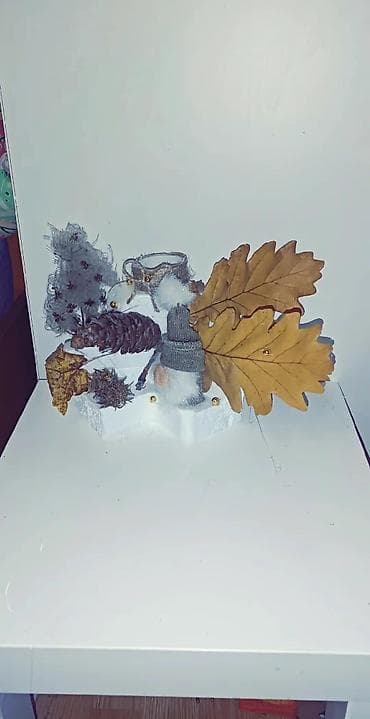 Ručni dekorativni aranžman – zimsko/jesenja mini scenografija - Baza na lalafo.rs — 1 Ručni dekorativni aranžman – zimsko/jesenja mini scenografija - Baza — 1