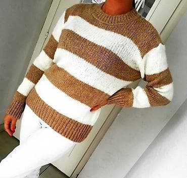 Pruge džemper – bež i bela - Klasičan pleteni džemper sa širokim na lalafo.rs — 2 Pruge džemper – bež i bela - Klasičan pleteni džemper sa širokim — 2