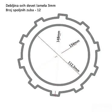 Set metalnih lamela kvačila – TRW (9 kom) - Tip: spoljne lamelice na lalafo.rs Set metalnih lamela kvačila – TRW (9 kom) - Tip: spoljne lamelice