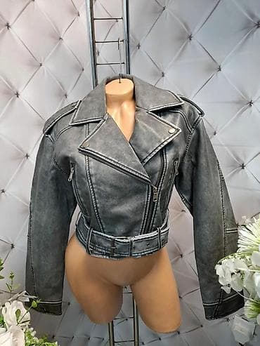 Ženska kraća bajker jakna sa pojasom - Model: kraći kroj do struka na lalafo.rs — 3 Ženska kraća bajker jakna sa pojasom - Model: kraći kroj do struka — 3